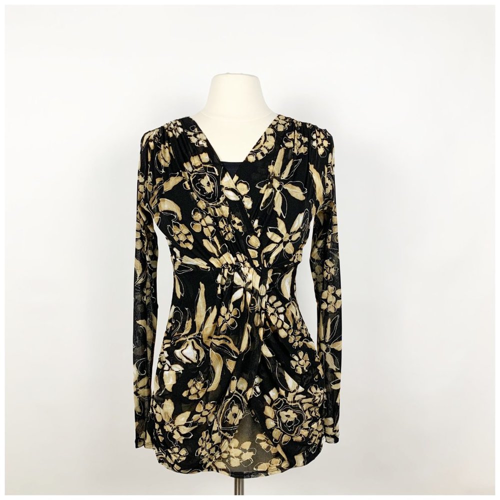 Karen Kane Sheer Long Sleeve Top M